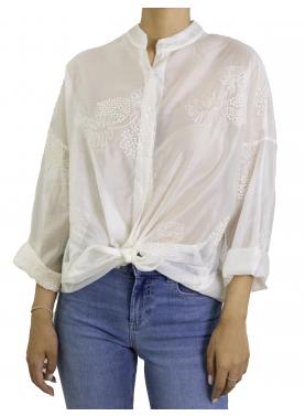Camicia in viscosa con ricami 